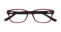 Burgundy/Black Glasses Direct Dewy Rectangle Glasses - Flat-lay