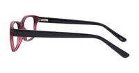 Burgundy/Black Glasses Direct Dewy Rectangle Glasses - Side