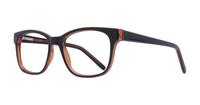 Black / Brown Glasses Direct Diallo Square Glasses - Angle