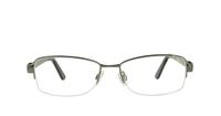 Gunmetal / Black Glasses Direct Dixie Rectangle Glasses - Front