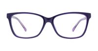 Black Purple Glasses Direct Dottie Rectangle Glasses - Front