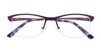Matte Purple Glasses Direct Elise Rectangle Glasses - Flat-lay
