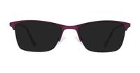 Matte Purple Glasses Direct Elise Rectangle Glasses - Sun