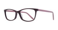 Burgundy/Pink Glasses Direct Ella Rectangle Glasses - Angle