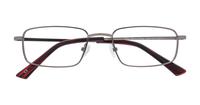 Matte Gunmetal Glasses Direct Ellis Rectangle Glasses - Flat-lay
