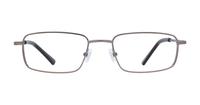 Matte Gunmetal Glasses Direct Ellis Rectangle Glasses - Front