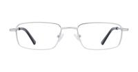 Matte Silver Glasses Direct Ellis Rectangle Glasses - Front