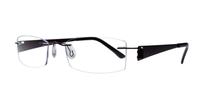 Burgundy Glasses Direct EMP Rimless 7559 Rectangle Glasses - Angle