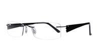 Gunmetal Glasses Direct EMP Rimless 7559 Rectangle Glasses - Angle