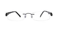 Gunmetal Glasses Direct EMP Rimless 7559 Rectangle Glasses - Front
