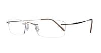 Gold Glasses Direct EMP Rimless 7568 Rectangle Glasses - Angle