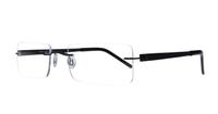 Black Glasses Direct EMP Rimless 7584 Rectangle Glasses - Angle