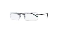 Gunmetal Glasses Direct EMP Rimless 7586 Rectangle Glasses - Angle