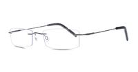 Grey Glasses Direct EMP Rimless Fantastic Rectangle Glasses - Angle