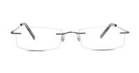 Grey Glasses Direct EMP Rimless Fantastic Rectangle Glasses - Front