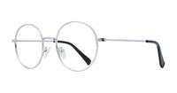 Shiny Silver Glasses Direct Everly Round Glasses - Angle