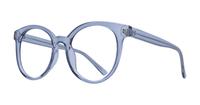Crystal / Light Blue Glasses Direct Florence Round Glasses - Angle