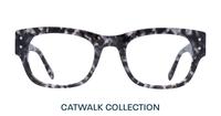 Dark Grey Havana Glasses Direct Flynn Rectangle Glasses - Front