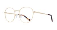Matte Gold Glasses Direct Franky Round Glasses - Angle