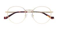 Matte Gold Glasses Direct Franky Round Glasses - Flat-lay