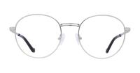 Matte Silver Glasses Direct Franky Round Glasses - Front
