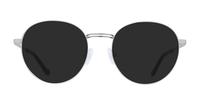 Matte Silver Glasses Direct Franky Round Glasses - Sun