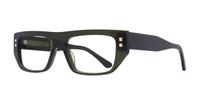 Crystal Khaki Glasses Direct Grady Rectangle Glasses - Angle