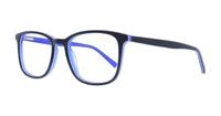 Black / Blue Glasses Direct Grayson Rectangle Glasses - Angle