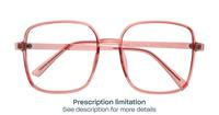 Crystal Pink Glasses Direct Hannah Square Glasses - Flat-lay