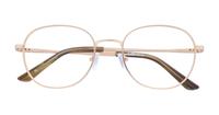 Satin Gold Glasses Direct Harlan Round Glasses - Flat-lay