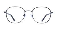 Shiny Black Glasses Direct Harlan Round Glasses - Front