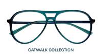 Gradient Blue / Green Glasses Direct Harquin Round Glasses - Flat-lay