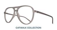 Matte Crystal Light Grey Glasses Direct Harquin Round Glasses - Angle