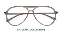 Matte Crystal Light Grey Glasses Direct Harquin Round Glasses - Flat-lay