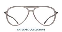 Matte Crystal Light Grey Glasses Direct Harquin Round Glasses - Front