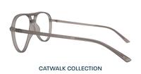 Matte Crystal Light Grey Glasses Direct Harquin Round Glasses - Side