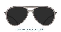 Matte Crystal Light Grey Glasses Direct Harquin Round Glasses - Sun