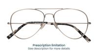Matte Silver Glasses Direct Hartley Aviator Glasses - Flat-lay