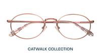 Matte Rose Gold Glasses Direct Hawkins Oval Glasses - Flat-lay