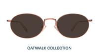 Matte Rose Gold Glasses Direct Hawkins Oval Glasses - Sun