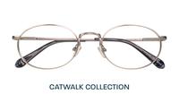 Matte Silver Glasses Direct Hawkins Oval Glasses - Flat-lay
