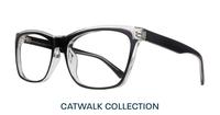 Clear Crystal / Black Glasses Direct Hazel Cat-eye Glasses - Angle