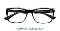 Clear Crystal / Black Glasses Direct Hazel Cat-eye Glasses - Flat-lay