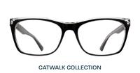 Clear Crystal / Black Glasses Direct Hazel Cat-eye Glasses - Front