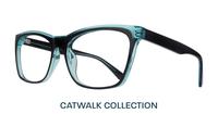 Crystal Blue / Black Glasses Direct Hazel Cat-eye Glasses - Angle