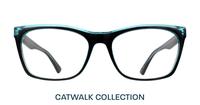 Crystal Blue / Black Glasses Direct Hazel Cat-eye Glasses - Front