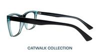 Crystal Blue / Black Glasses Direct Hazel Cat-eye Glasses - Side