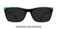 Crystal Blue / Black Glasses Direct Hazel Cat-eye Glasses - Sun