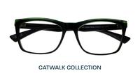 Crystal Green Black Glasses Direct Hazel Cat-eye Glasses - Flat-lay