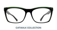 Crystal Green Black Glasses Direct Hazel Cat-eye Glasses - Front